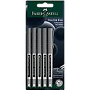 Faber-Castell Tintenroller Free Ink, Strichstärke 0,4 mm, Minen-Ø 0,7 mm, Schreibfarbe blau, dokumentenecht, Recycling-Kunststoff/Metall, 5 Stück