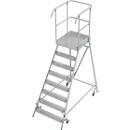 Fahrbare Podestleiter Krause Stabilo Professional, einseitig begehbar, 1x8 Stufen, 600 x 700 mm Plattform, 3950 mm Arbeitshöhe