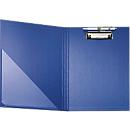 Falken Klemmbrettmappe, A4, F für 50 Blatt, Einstecktasche, Stiftehalter, FSC®-Pappe/Metall/Kunststoff, blau, 1 Stück