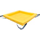 Faltwanne für Kleingebinde, Kapazität 57 l, Schaumstoffwände, stapelbar, B 600 x T 600 x H 150 mm, PVC, gelb