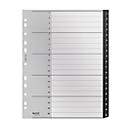 Farde à onglets Leitz® Recycle, A4, inscriptible, perforation universelle, 100 % recyclable, plastique, noir, onglets 1-20