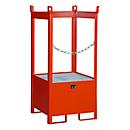 Fass-Stapelpalette Bauer FSP-1, seitlich offen, Kap. 1 x 200 l Fass, rot