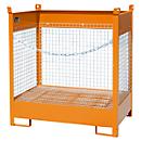 Fass-Stapelpalette Bauer FSP-2 D, Wände aus Drahtgitter, für 2 x 200 l Fass, orange