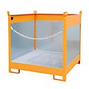Fass-Stapelpalette Bauer FSP-4 G, Spritzschutzwand 3-seitig, Kap. 4 x 200 l Fässer, orange