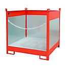 Fass-Stapelpalette Bauer FSP-4 G, Spritzschutzwand 3-seitig, Kap. 4 x 200 l Fässer, rot