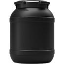 Fass, Volumen 26 l, leitfähig, mit Deckel, mit UN-Zertifizierung, wasserdicht, UV-beständig, stapelbar, L 316 x B 316 x H 425 mm, HDPE, schwarz