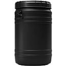 Fass, Volumen 75 l, leitfähig, mit Deckel/Griff, mit UN-Zertifizierung, wasserdicht, UV-beständig, stapelbar, L 410 x B 410 x H 680 mm, HDPE, schwarz