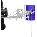 Fasskipper Bauer Typ FD/L, für 110 bis 220 l Fässer, 360 kg, 270° Kippen, mit Endloskette, Stapleraufnahme, verzinkt