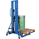 Fasslifter asecos, mit Fusspumpe, B 1200 x H 2135 x T 1100 mm, Hubbereich 0 – 1170 mm, Stahl lackiert