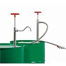 Fasspumpe, 0,22 l/Hub, Edelstahl, Eintauchtiefe 360 mm, 1,2 m PVC-Schlauch und Absperrhahn, für entzündbare Flüssigkeiten