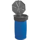 Fasstrichter, Polyethylen, blau, Ø 670 x H 230 mm, Füllvolumen 22 l, mit Deckel