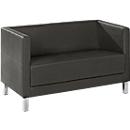 Fauteuil 2 places Wienea, similicuir anthracite