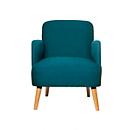 Fauteuil Brooks Paperflow, en bois massif, retro-design, rembourré, revêtement polyester, bleu