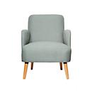 Fauteuil Brooks Paperflow, en bois massif, retro-design, rembourré, revêtement polyester, gris