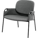 Fauteuil CLOTH Meet by Paperflow - 1 place - avec accoudoirs - l. 700 x P 535 x H 690 mm - tube d'acier noir - tissu polypropylène - anthracite