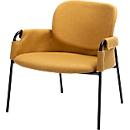Fauteuil CLOTH Meet by Paperflow - 1 place - avec accoudoirs - l. 700 x P 535 x H 690 mm - tube d'acier noir - tissu polypropylène - jaune