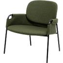 Fauteuil CLOTH Meet by Paperflow - 1 place - avec accoudoirs - l. 700 x P 535 x H 690 mm - tube d'acier noir - tissu polypropylène - vert