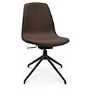 Fauteuil de conférence Topstar Sitness Life 1.1, pivotant/assis réglable en hauteur, sans accoudoirs, L 460 x P 390 x H 450-480 mm, piétement 4 branches, alu noir mat &amp; tissu, d.marron