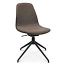 Fauteuil de conférence Topstar Sitness Life 1.1, pivotant/assis réglable en hauteur, sans accoudoirs, L 460 x P 390 x H 450-480 mm, piétement 4 branches, alu noir mat &amp; tissu, marron