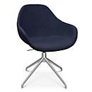 Fauteuil de conférence Topstar Sitness Life 2.0, pivotant/assis réglable en hauteur, accoudoirs, L 450 x P 390 x H 440-470 mm, piétement 4 branches, alu mat &amp; tissu, d.bleu