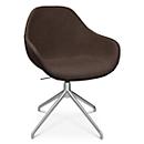 Fauteuil de conférence Topstar Sitness Life 2.0, pivotant/assis réglable en hauteur, accoudoirs, L 450 x P 390 x H 440-470 mm, piétement 4 branches, alu mat &amp; tissu, d.marron