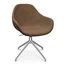 Fauteuil de conférence Topstar Sitness Life 2.0, pivotant/assis réglable en hauteur, accoudoirs, L 450 x P 390 x H 440-470 mm, piétement 4 branches, alu mat &amp; tissu, h.marron