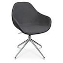 Fauteuil de conférence Topstar Sitness Life 2.0, pivotant/assis réglable en hauteur, accoudoirs, L 450 x P 390 x H 440-470 mm, piétement 4 branches, alu poli &amp; tissu, anthr.
