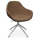 Fauteuil de conférence Topstar Sitness Life 2.0, pivotant/assis réglable en hauteur, accoudoirs, L 450 x P 390 x H 440-470 mm, piétement 4 branches, alu poli &amp; tissu, h.marron