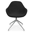 Fauteuil de conférence Topstar Sitness Life 2.0, pivotant/assis réglable en hauteur, accoudoirs, L 450 x P 390 x H 520-550 mm, piétement 4 branches, acier chromé &amp; tissu, noir