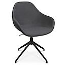 Fauteuil de conférence Topstar Sitness Life 2.0, pivotant/assis réglable en hauteur, accoudoirs, L 450 x P 460 x H 440-470 mm, piétement 4 branches, alu noir mat &amp; tissu, anthr.
