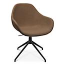Fauteuil de conférence Topstar Sitness Life 2.0, pivotant/assis réglable en hauteur, accoudoirs, L 450 x P 460 x H 440-470 mm, piétement 4 branches, alu noir mat &amp; tissu, h.marron
