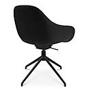 Fauteuil de conférence Topstar Sitness Life 2.0, pivotant/assis réglable en hauteur, accoudoirs, L 450 x P 460 x H 440-470 mm, piétement 4 branches, alu noir mat &amp; tissu, noir