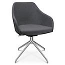 Fauteuil de conférence Topstar Sitness Life 2.1, pivotant/assis réglable en hauteur, accoudoirs, L 350-480 x P 460 x H 460-490 mm, piétement 4 branches, alu mat &amp; tissu, anthr.