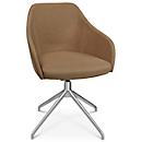 Fauteuil de conférence Topstar Sitness Life 2.1, pivotant/assis réglable en hauteur, accoudoirs, L 350-480 x P 460 x H 460-490 mm, piétement 4 branches, alu mat &amp; tissu, h.marron