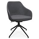 Fauteuil de conférence Topstar Sitness Life 2.1, pivotant/assis réglable en hauteur, accoudoirs, L 350-480 x P 460 x H 460-490 mm, piétement 4 branches, alu noir mat &amp; tissu, anthr.