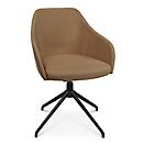 Fauteuil de conférence Topstar Sitness Life 2.1, pivotant/assis réglable en hauteur, accoudoirs, L 350-480 x P 460 x H 460-490 mm, piétement 4 pieds, alu noir mat &amp; tissu, h.brun