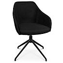 Fauteuil de conférence Topstar Sitness Life 2.1, pivotant/assis réglable en hauteur, accoudoirs, L 350-480 x P 460 x H 460-490 mm, piètement 4 pieds, alu noir mat &amp; tissu, noir