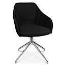 Fauteuil de conférence Topstar Sitness Life 2.1, pivotant/assis réglable en hauteur, accoudoirs, L 350-480 x P 460 x H 490-520 mm, piétement 4 branches, acier chromé &amp; tissu, noir