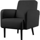 Fauteuil meet® by Paperflow LISBOA, revêtement en similicuir noir résistant aux désinfectants, piétement noir, L 710 x P 815 x H 830 mm