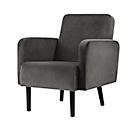 Fauteuil meet® by Paperflow LISBOA revêtement velours anthracite, piétement noir, L 710 x P 815 x H 830 mm