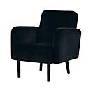 Fauteuil meet® by Paperflow LISBOA, revêtement velours noir, piétement noir, L 710 x P 815 x H 830 mm