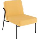 Fauteuil meet® by Paperflow MEDSO Klassik S, rembourré, assise interchangeable, L 580 x P 743 x H 736 mm, tissu et acier, jaune/noir mat