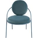 Fauteuil Meet by Paperflow Saturne, L 700 x P 730 x H 880 mm, velours, bleu/bleu