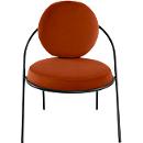 Fauteuil Meet by Paperflow Saturne, L 700 x P 730 x H 880 mm, velours, noir/rouille
