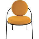 Fauteuil Meet by Paperflow Saturne, L 700 x P 730 x H 880 mm, velours, noir/safran
