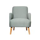 Fauteuil Paperflow Brooks, massief hout, retrodesign, gestoffeerd, polyester bekleding, grijs