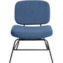 Fauteuil Paperflow Curve, industrieel ontwerp, polyester bekleding, stalen &amp; multiplex frame, B 570 x D 710 x H 755 mm, blauw