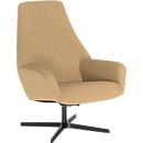Fauteuil pivotant Barrique de Nowy Styl, avec accoudoirs, L 540 x P 515 x H 410 mm, revêtement en polyester/aluminium, doré laiton/noir
