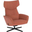 Fauteuil pivotant Otuli de Nowy Styl, avec accoudoirs, fonction bascule, L 510 x P 525 x H 455 mm, revêtement en polyester/aluminium, brun cannelle/noir