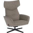 Fauteuil pivotant Otuli de Nowy Styl, avec accoudoirs, fonction bascule, L 510 x P 525 x H 455 mm, revêtement en polyester/aluminium, gris tourterelle/noir